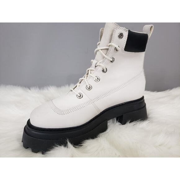 NEW Size 8 TIMBERLAND Sky 6-Inch Lace Up White Nubuck Platform Boots Punk Grunge - Picture 4 of 8